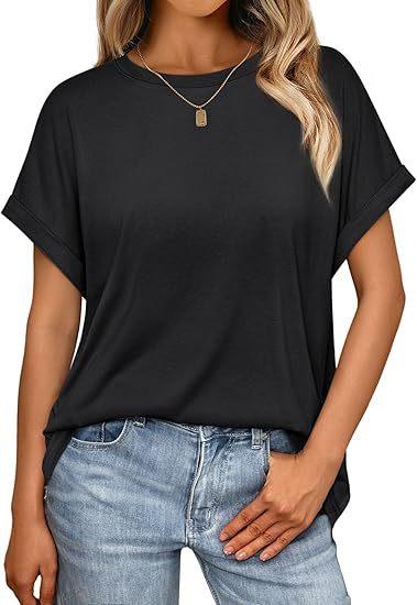 Damen T-shirt Mit Rundhalsausschnitt Für Den Sommer Locker_voghion.com