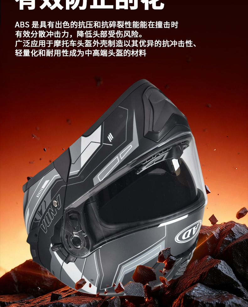 Ad Electric Motorcycle Helmet Men's and Women's Winter Motorcycle Safety Helmet All-Season Full-Face Helmet 3C Certified Open-Face Helmet