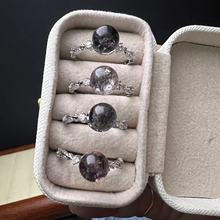 批发 天然幽灵l镶嵌戒指 小众设计简约百搭饰品水晶戒指彩宝货源