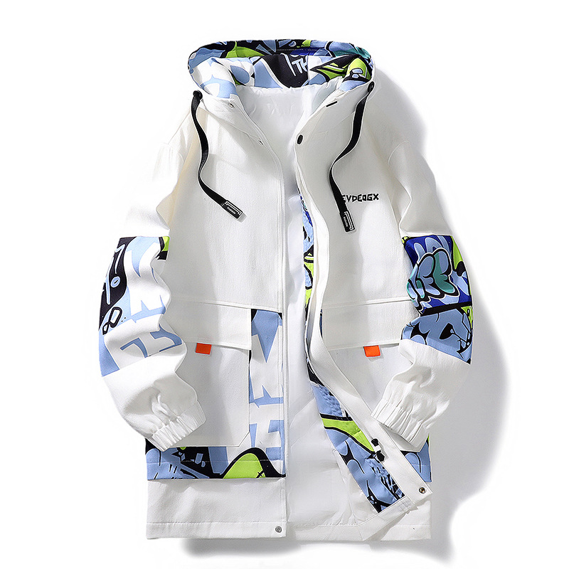 Men's Clothing mid length windbreaker jacket trendy workwear jacket_voghion.com
