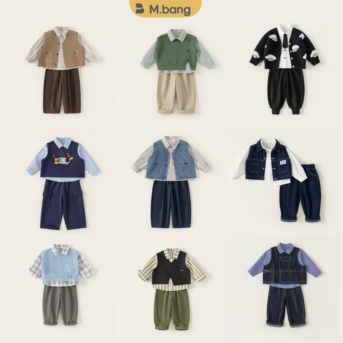 【Boys' Three-Piece Set Collection】Spring and Autumn New Korean Style Clothes Boys' Suit Children's Vest Three-Piece Set