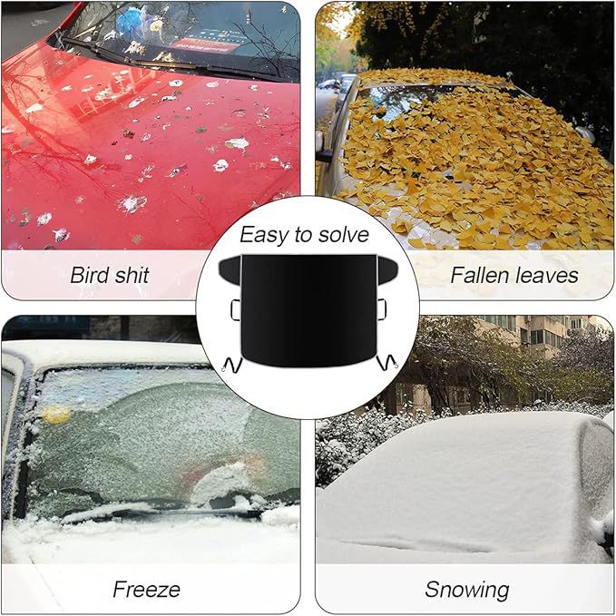 Amazon's same model of thickened Oxford cloth car snow cover, winter windshield cover, reflective at night, snow protection