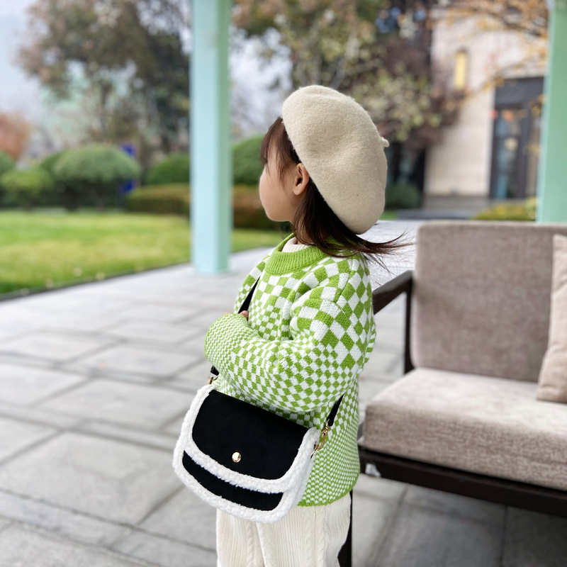 2025 otoño y invierno nuevo bolso infantil moda esmerilado bolso de hombro para niños mini bolso de hombro de bebé