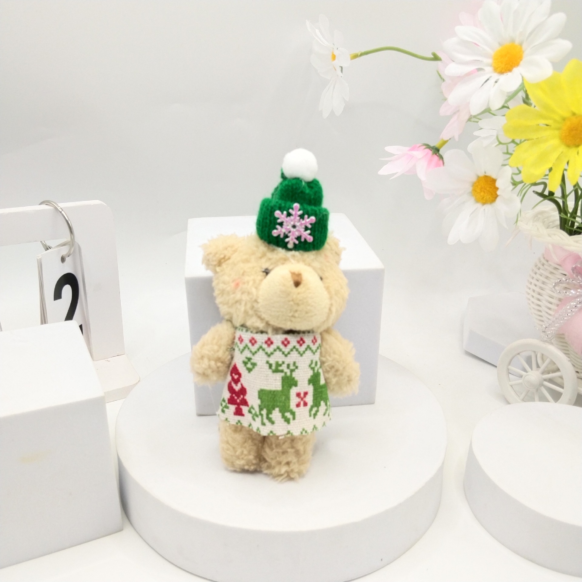 Little Bear Plush Bag Charm, Christmas Cute Bear Plush Pendant Toy Doll, Little Bear Plush Keychain