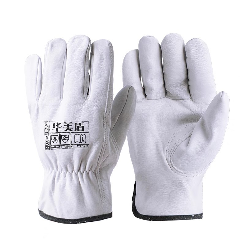 Guantes protectores de piel de oveja de primera capa de Huamei Shield con forro, reparación de ciclismo resistente al desgaste, aislamiento térmico, protección laboral, guantes de cuero transpirables