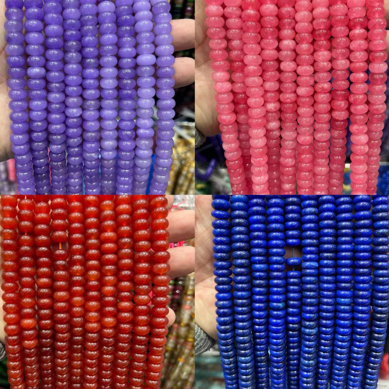 6×10 agate A grade abacus bead clothing accessories button decoration bead handmade material DIY wholesale