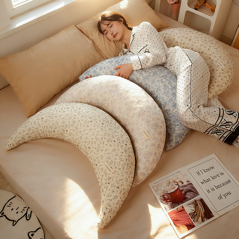 Almohada en Forma de Luna para Piernas de Peluche