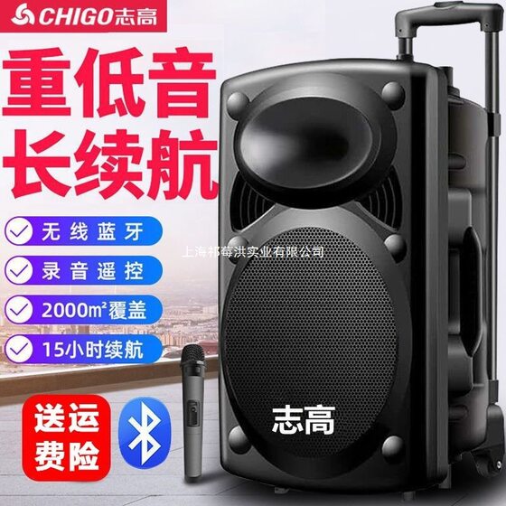 Chigo Square Dance Bluetooth Rod Bluetooth Audio Subwoofer K Song Long Endurance Super Volume Outdoor Speaker None