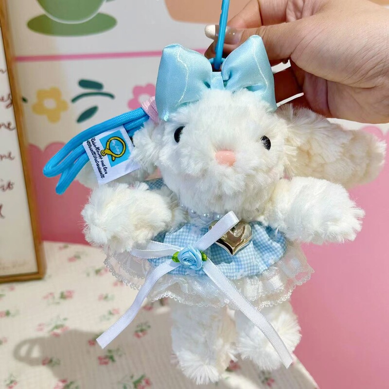 新商品の桜の耳を垂れたウサギのカバンのペンダントのぬいぐるみのキーホルダーはクリスマスプレゼントを飾ります。|undefined