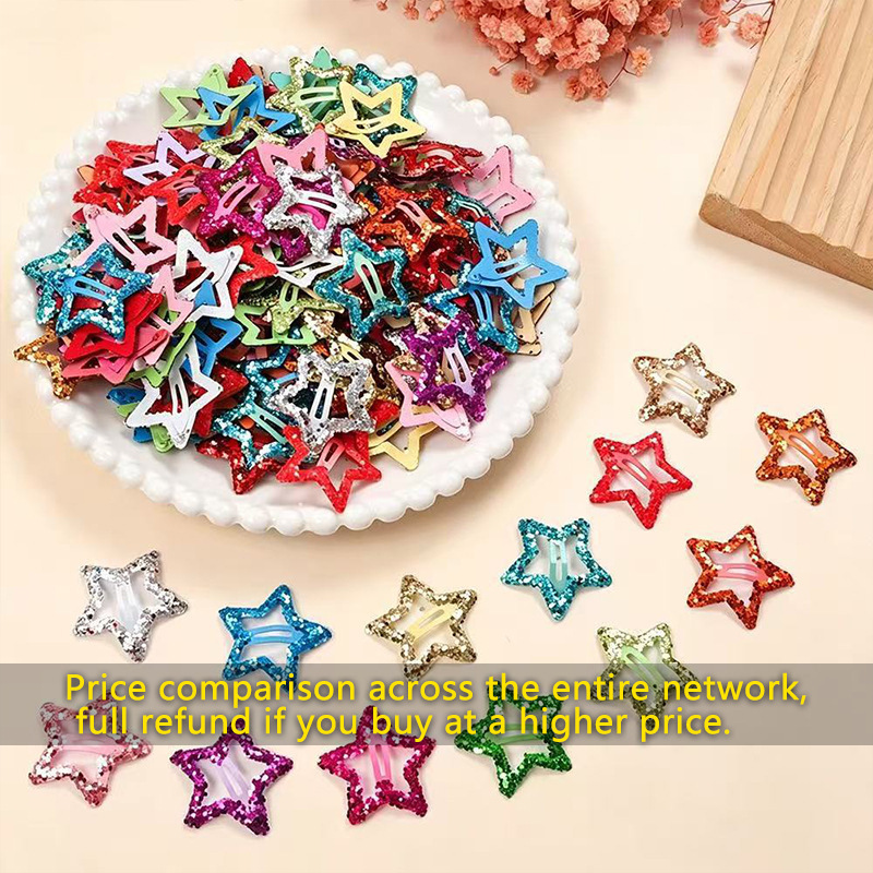 Cross-Border Amazon Y2K Glitter Star Hair Clip with Shiny Sequins, Minimalist Hair Accessory, Shiny Hairpin Cross-Border Amazon Y2K Glitter Star Hair Clip with Shiny Sequins, Minimalist Hair Accessory, Shiny Hairpin