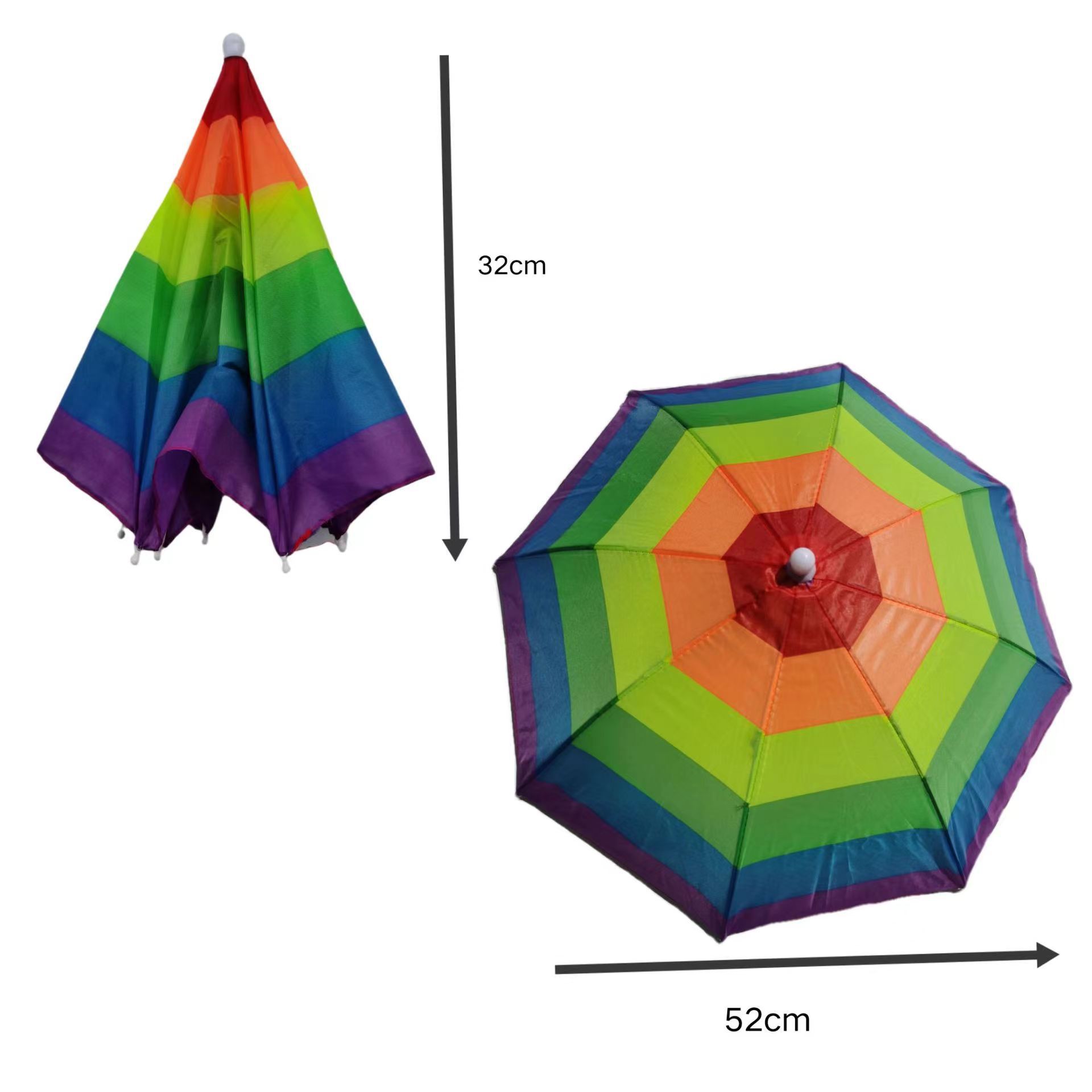 (Wholesale), umbrella, travel rainbow hat, on elastic band 3
