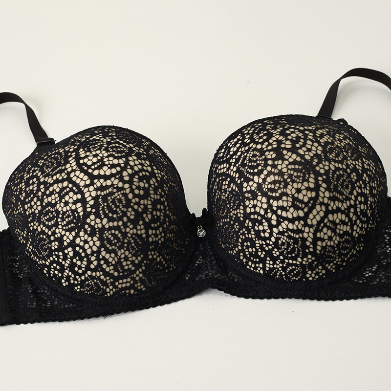 Set perizoma, biancheria intima e reggiseno da donna trasparenti in pizzo sexy alla moda_voghion.com