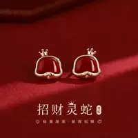 Серьги из стерлингового серебра 925 пробы «Год змеи» с имитацией красного агата, доступные роскошные высококачественные серьги с изображением животных, подарок на Новый год 2025