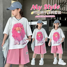 童装女童短袖套装2024韩版新款中大童洋气时髦女孩运动炸街两件套