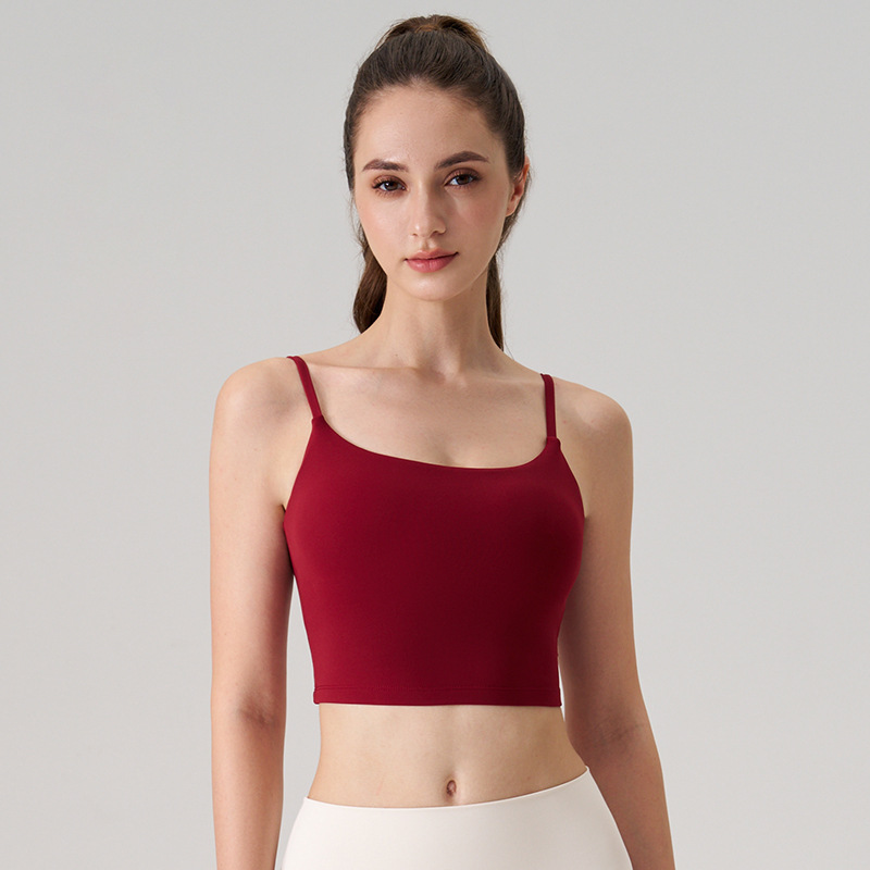 Hangar ropa interior deportiva cintura cojín de pecho sexy belleza de espalda sujetador de fitness desnudo fuera de vestir pilates ropa de yoga superior mujer