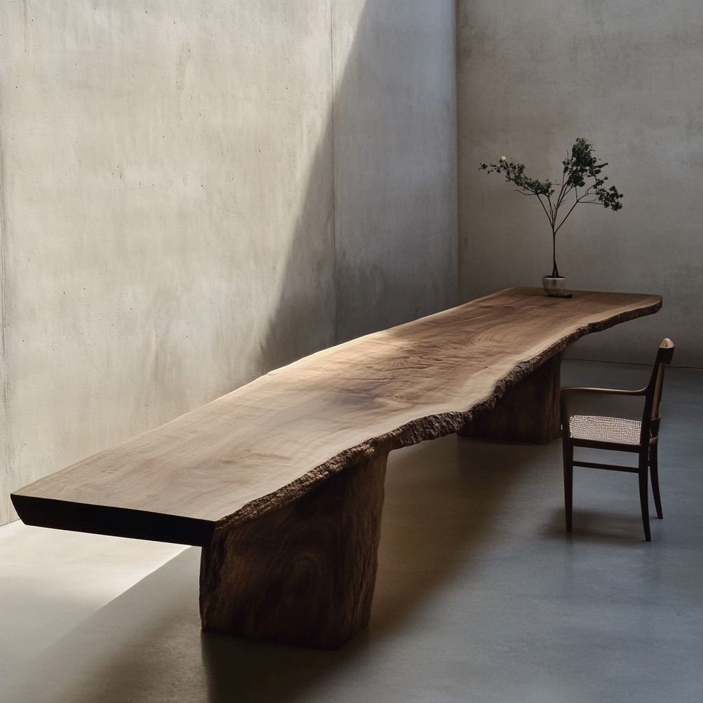 Wabi-Sabi Style Classical Log Tea Table Retro Old Natural Surface Decoration Display Long Table B&B Solid Wood Dining Table Tea Table