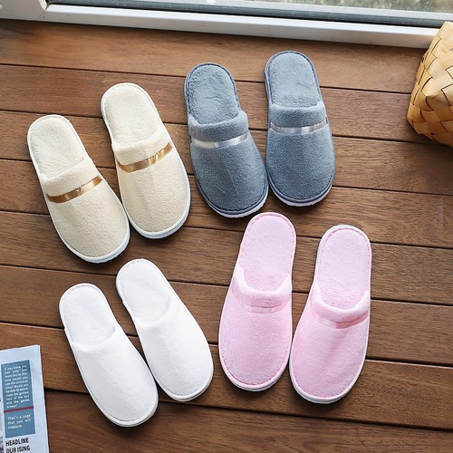High-end hotel slippers coral velvet five-star special thickened non-slip hotel home hospitality non-disposable wholesale