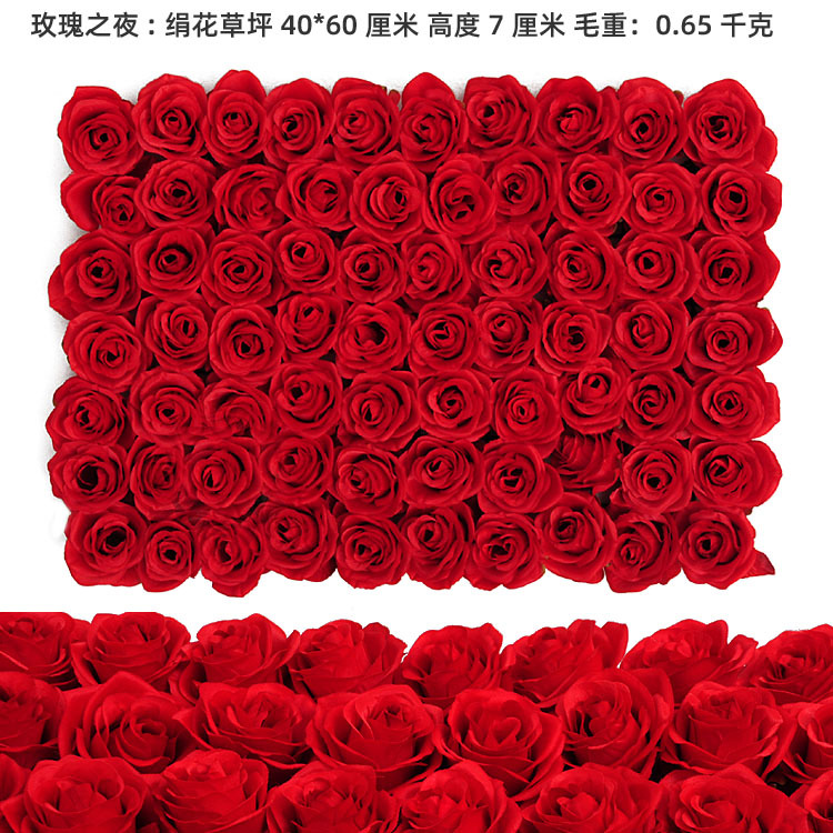 Flor artificial pared Fondo pared flor artificial Rosa cabeza plástico flor decoración boda seda flor arco Studio imagen pared