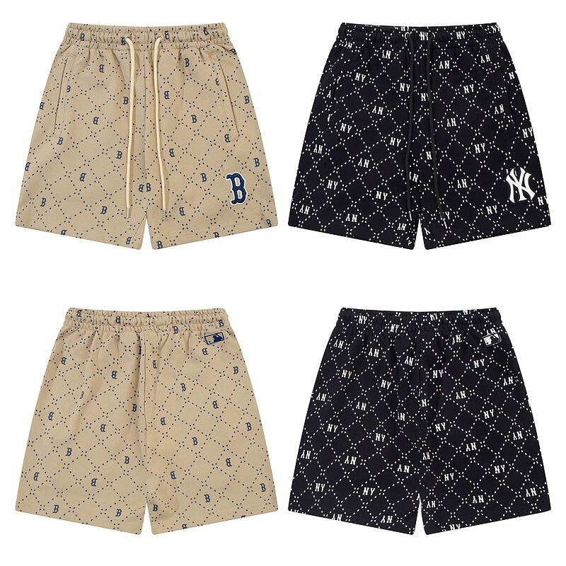 Mlb Diamond Monogram Embroidered Letters Loose Comfortable Versatile Stylish Couple's Spring and Summer Shorts with Embroidery Design