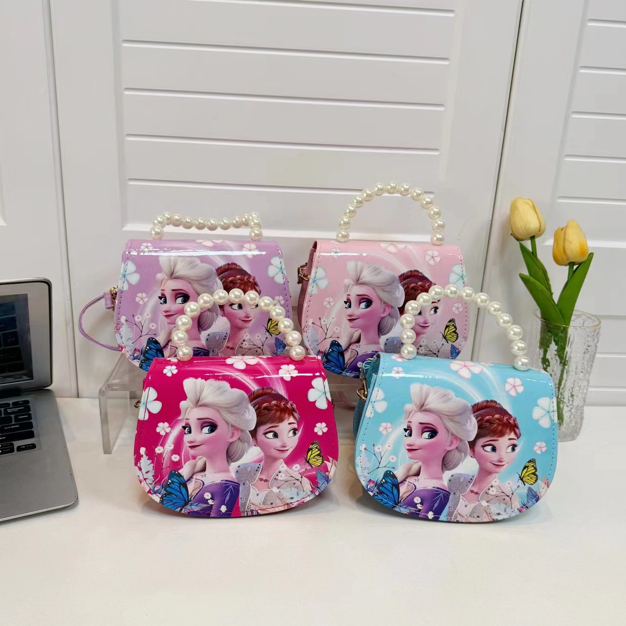 Bolso para niños Ice and Snow Princess Bolso para niñas Mochila coreana Princesa Aisha lindo bolso de mensajero de un solo hombro