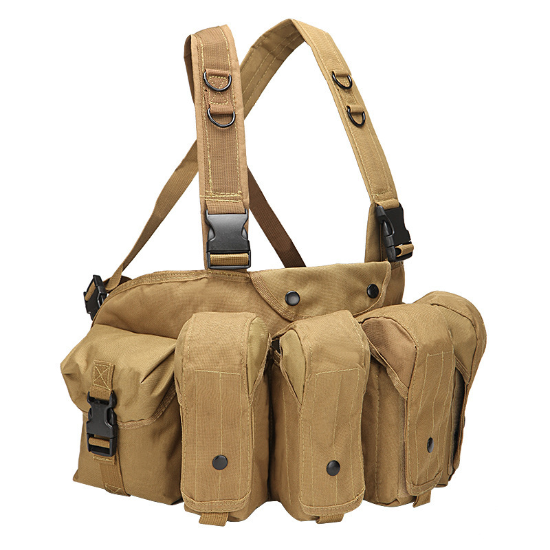 Chaleco de cinturón militar fan AK colgante de pecho equipo de transporte de combate chaleco de desmontaje rápido con bolsas de accesorios chaleco táctico