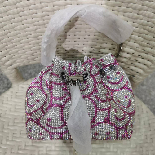 2024 Holy Crane Wish AliExpress Amazon Lazada Smiling Water Drill Lady Handbag Full Drill Crossbody Bag