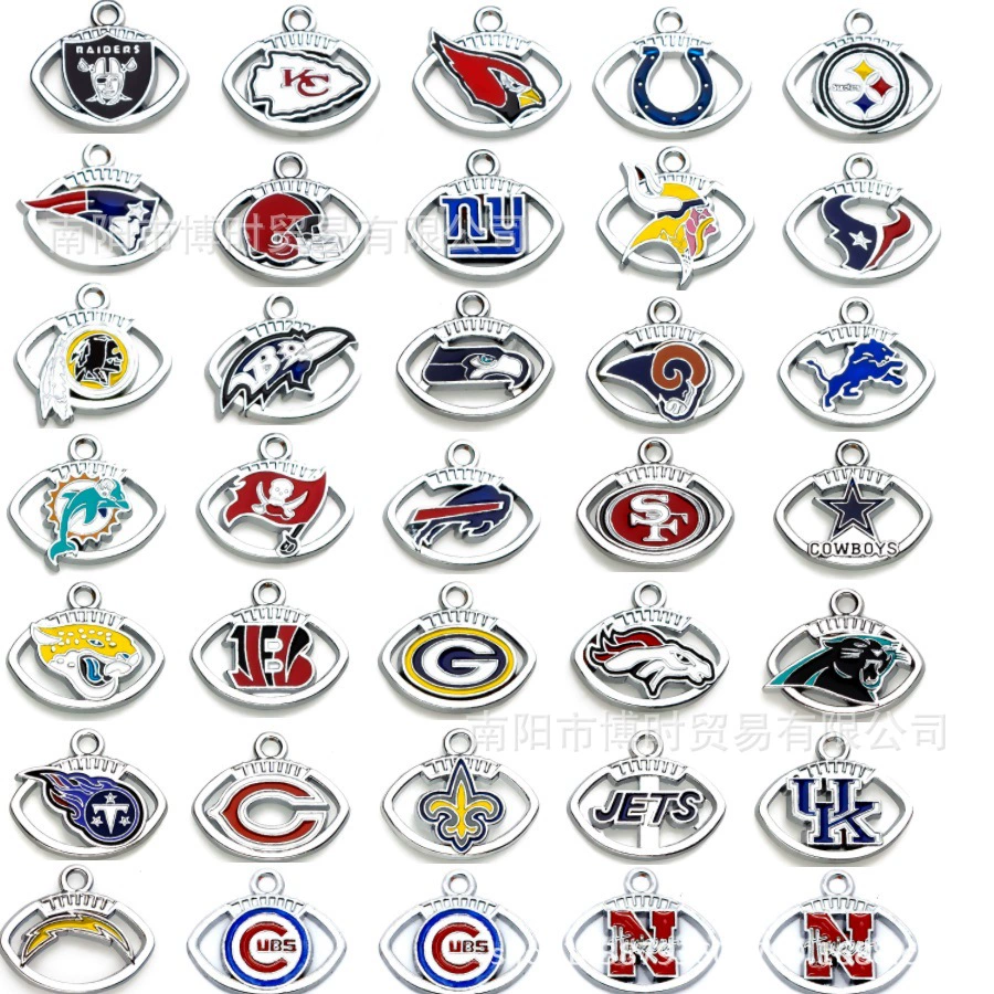 Регби 34 Спортивная команда Oil Drop маленький кулон DIY сплав ювелирные аксессуары браслет ожерелье серьги кулон