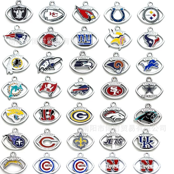 Rugby 34 sports team Oil Drop small pendant DIY alloy jewelry accessories bracelet necklace earrings pendant
