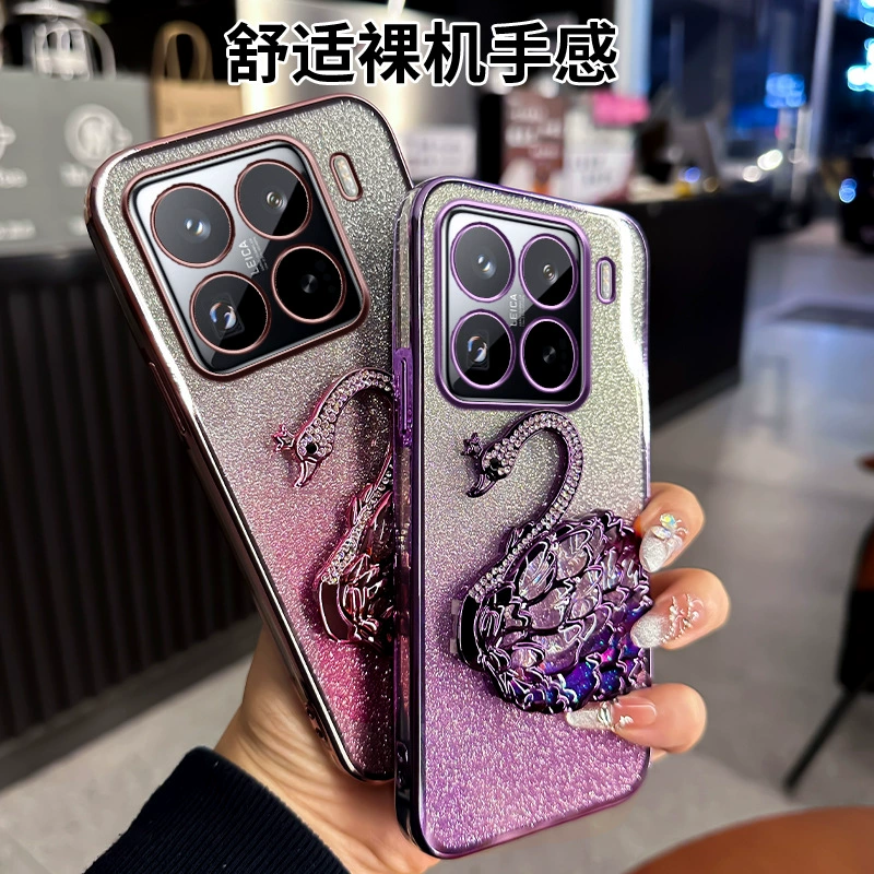 Подходит для чехла Redmi note14Pro с блестящим лебедем, K80 электролит gradient анти- падение Xiaomi 15Pro