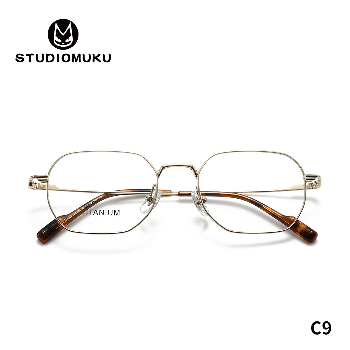 STUDIOMUKU gafas de madera cool retrógrado buen marco de gafas poligonal superligero marco de gafas minimalista