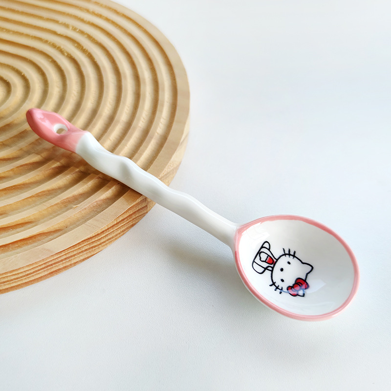 Cucharas de cerámica al por mayor cucharas de alto valor facial cucharas de sopa de mango largo cucharas cucharas dulces cucharas caseras