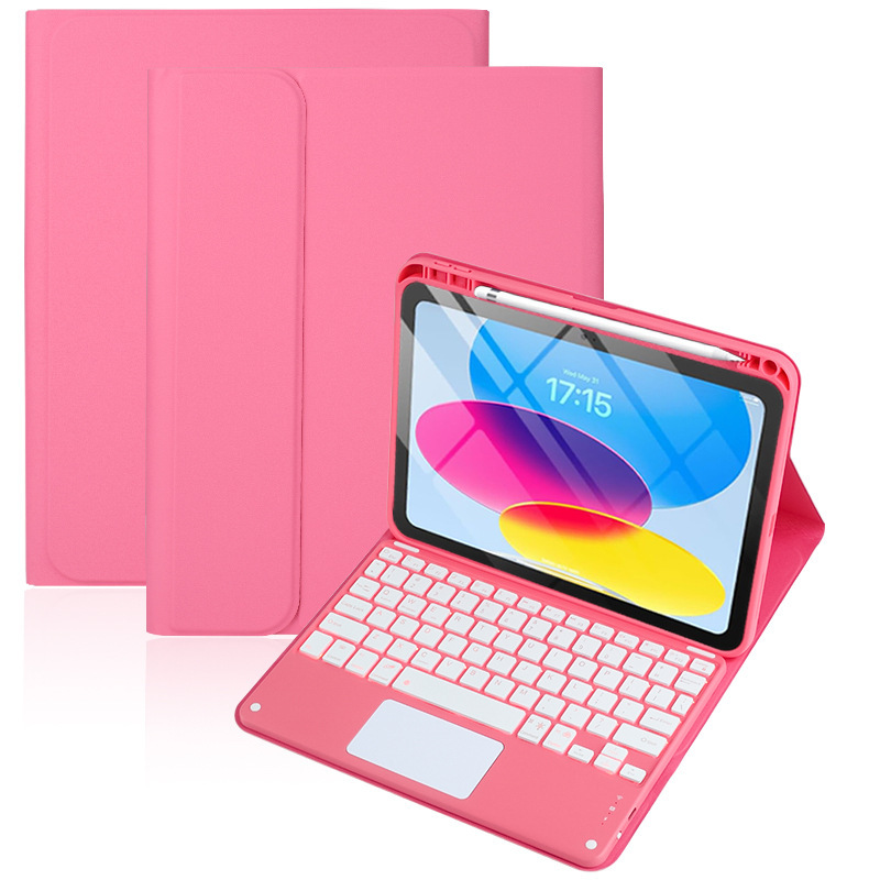 Suitable for iPad11 Generation Protective Case air110.9 Bluetooth Keyboard Leather Case Pen Slot Magnetic Suction Seven Color Backlight Touch