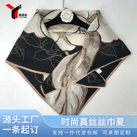 真丝高端丝巾印花百搭OL通勤职业领巾装饰淑女围巾秋冬款保暖披肩