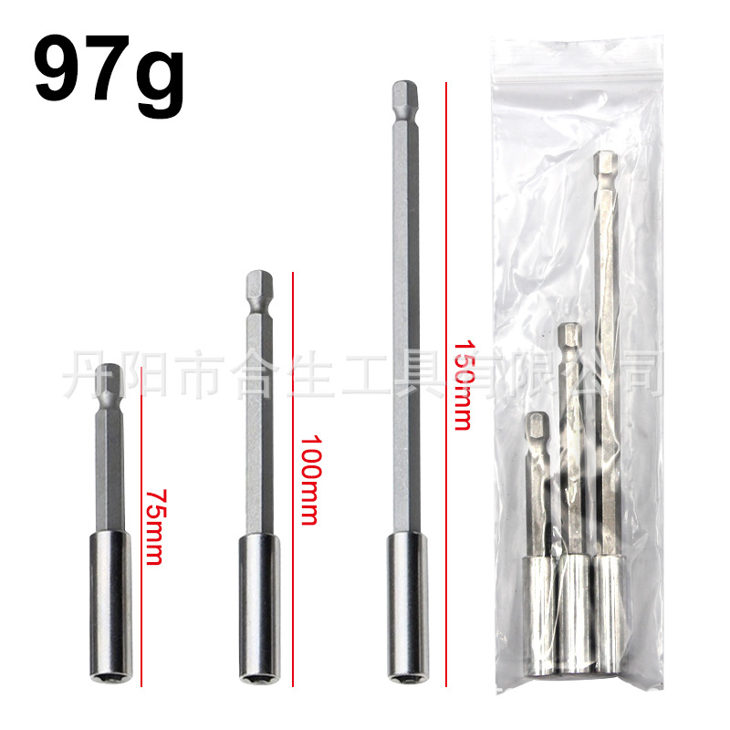 60/75/100/150mm mango hexagonal alargado biela 1/4 Cambio rápido mango hexagonal extensión varilla lote cabeza conector