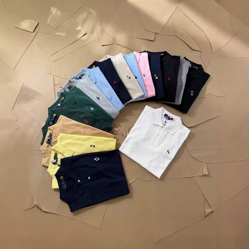 High-End Version of Ralph Lauren Solid Color Versatile Polo Shirt with Embroidered Logo, Cotton Round Neck T-Shirt, Short Sleeve Casual T-Shirt for Men High-End Version of Ralph Lauren Solid Color Versatile Polo Shirt with Embroidered Logo, Cotton Round Neck T-Shirt, Short Sleeve Casual T-Shirt for Men