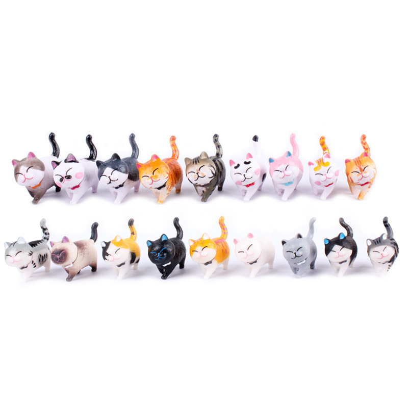 (2개) 9가지 종류의 치즈 고양이 귀여운 새끼 고양이 자동차 장식품 가샤폰 인형 자동차 센터 콘솔 장난감 고양이 수제 블라인드