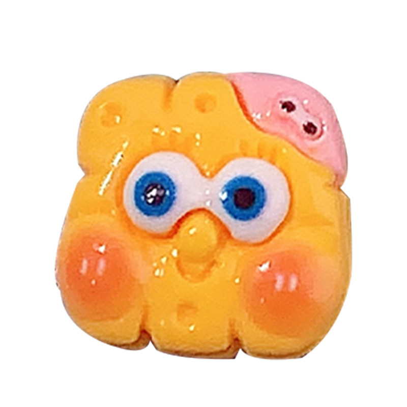 Nuevo SpongeBob pie estrella diy accesorios de resina pegamento crema caja de teléfono móvil adornamiento de pelo agujero agujero botón de zapato llavero