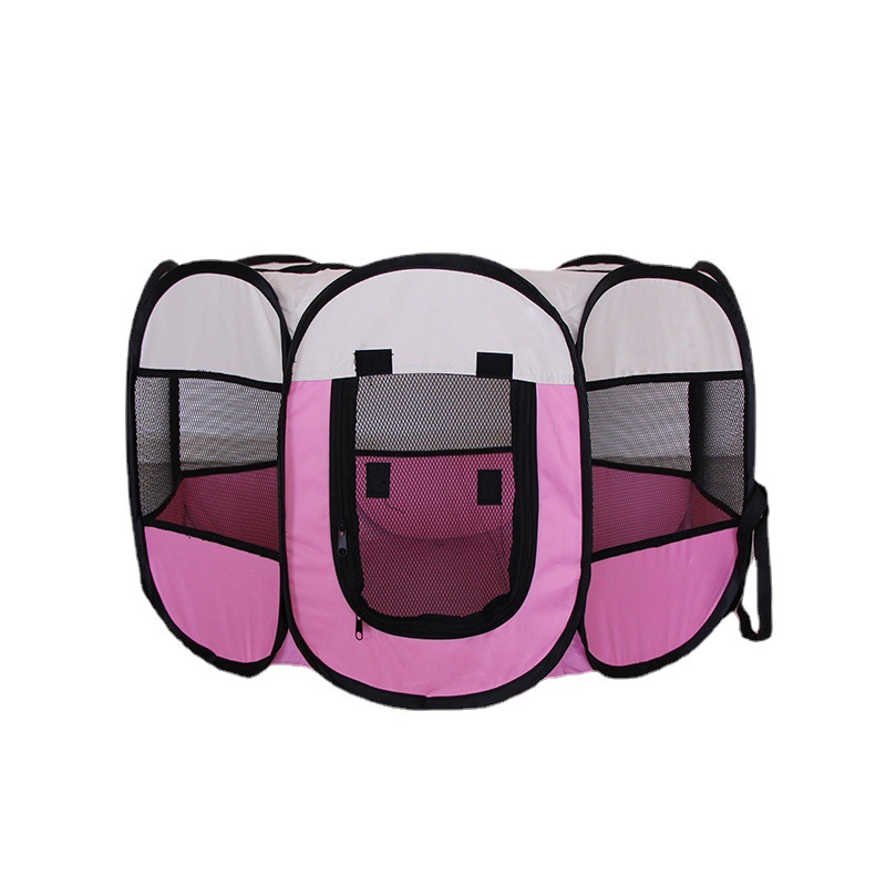En stock plegable octogonal valla para mascotas Oxford tela resistente a mordeduras resistente a los arañazos jaula de la perrera del gato Sala de entrega de mascotas tienda al por mayor
