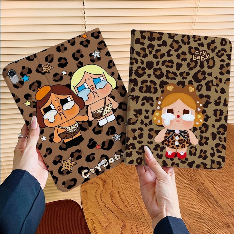 Leopard print crying baby book-style iPad protective case suitable for iPad 9/10/11, full coverage tablet case for Air 7/6 13 Leopard print crying baby book-style iPad protective case suitable for iPad 9/10/11, full coverage tablet case for Air 7/6 13