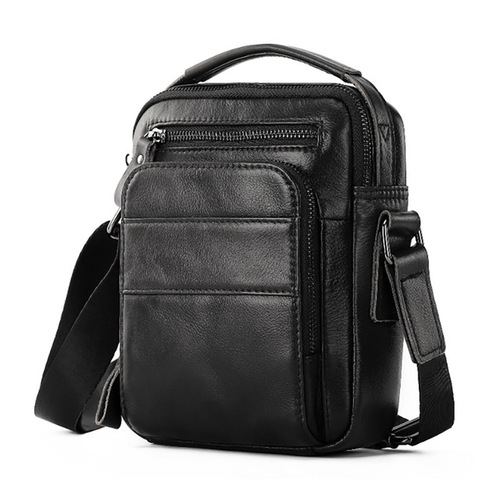 First layer cowhide shoulder bag men's cowhide crossbody bag casual vertical business men's bag fashion trend cross-border wholesale