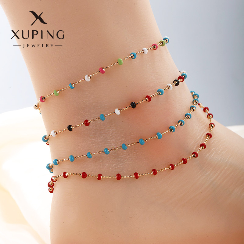 Xuping joyería europea y americana transfronteriza moda colorida moda aceite goteo aleación tobillos mujer simple personalidad playa estilo tobillos