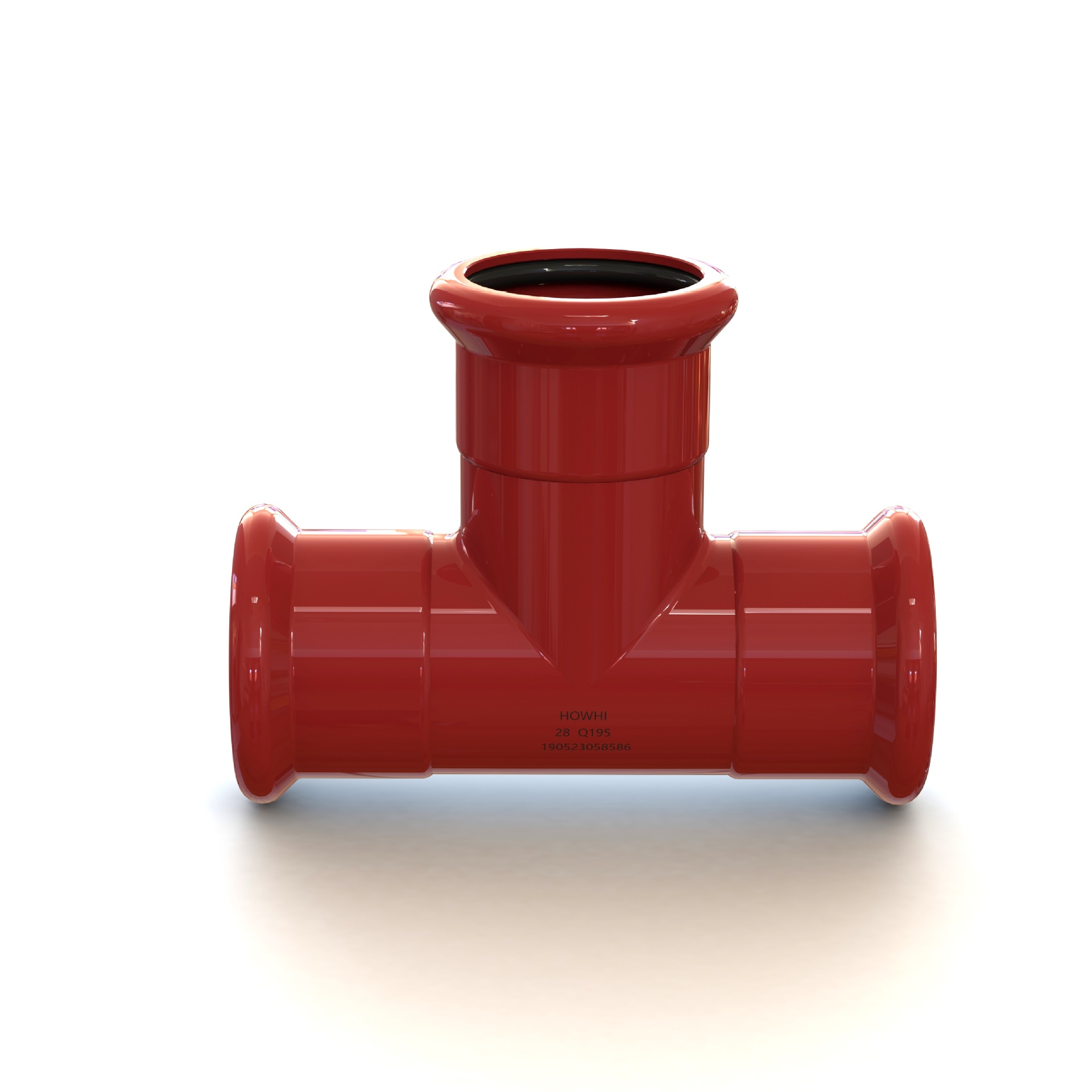 卡压管件_等径三通_碳钢消防锌塑涂覆_涂塑管件_压接式消防管件