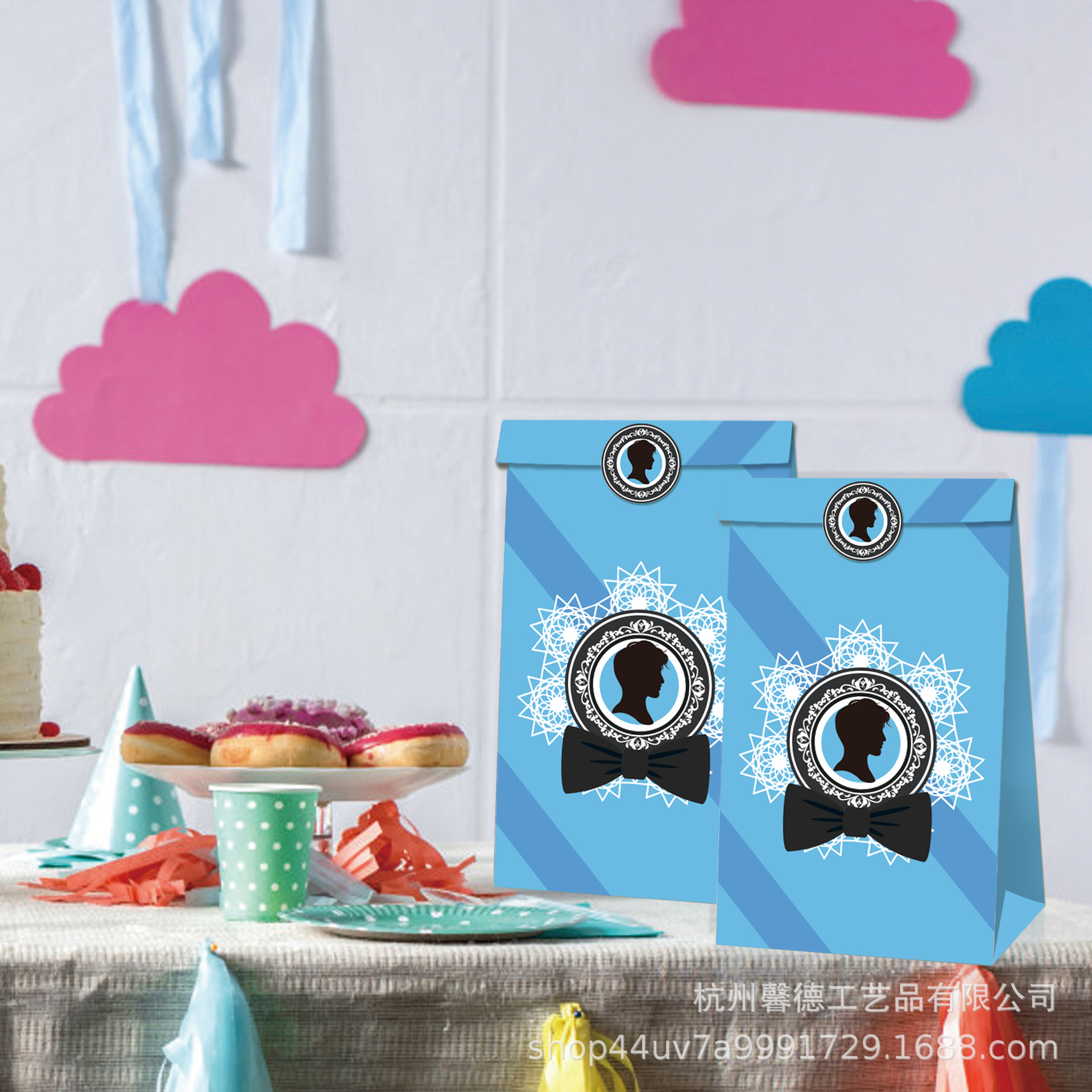 LB123亚马逊 帅哥靓女男孩女孩 情人节七夕 派对糖果礼品牛皮纸袋