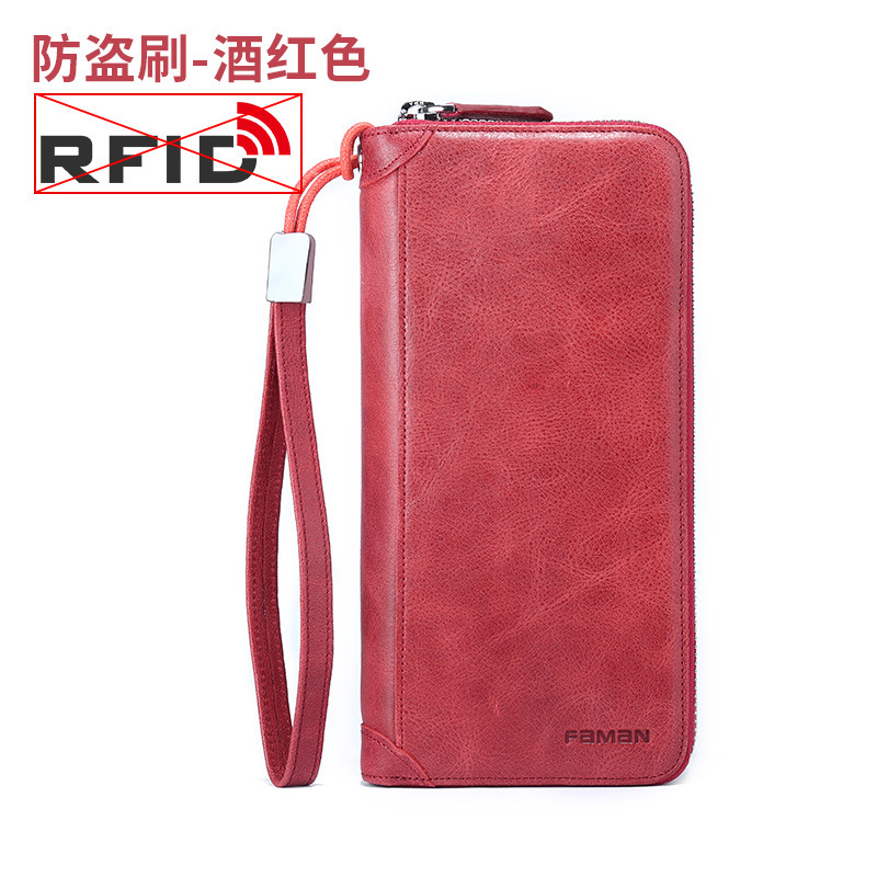 Cartera larga para mujer, bolso de cuero de gran capacidad, cremallera simple, posición de múltiples tarjetas, embrague de muñeca, bolso de tarjeta, bolso de teléfono móvil