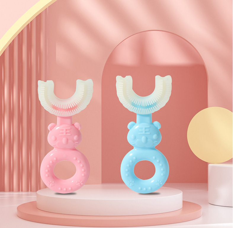 U型儿童牙刷   卡通老虎  儿童清洁牙刷