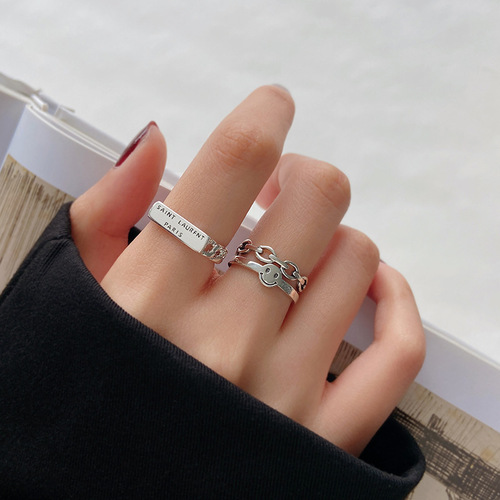 Rings for women that don't fade, high-end, cool vibe, open-ended, Instagram trendy, niche design, retro English band, wholesale