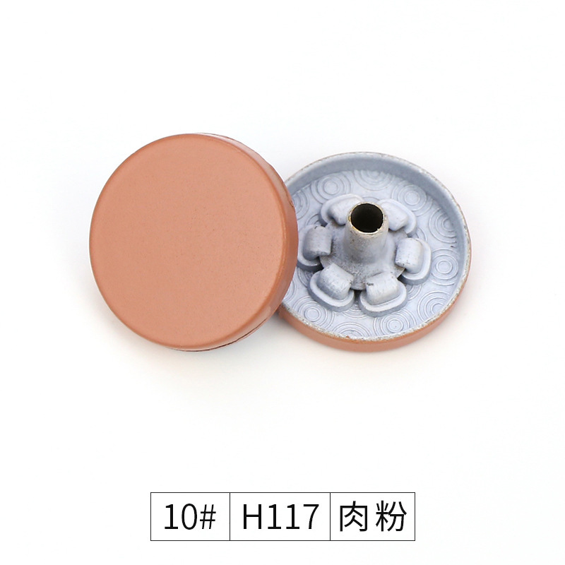 Hebilla de metal de cuatro piezas Botón de panel plano de color chaqueta acolchada de algodón hebilla de superficie de pintura hebilla de cuatro piezas de aleación