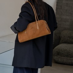 一件代发2025新款复古波士顿枕头包时尚大容量手提麂皮绒单肩包女