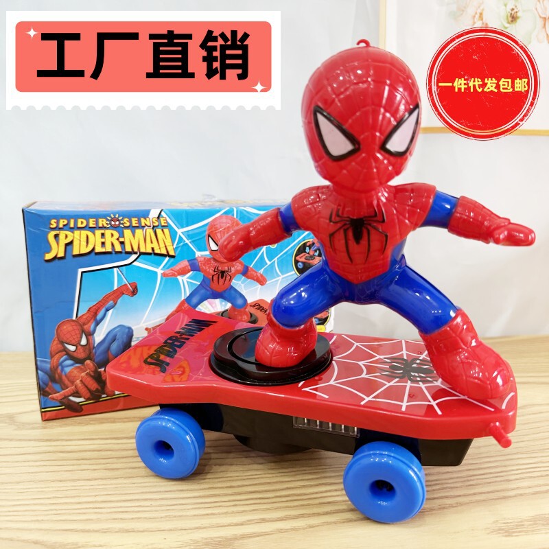Douyin Spider-Man Toy Stunt Scooter 360 Tumbling Children's Educational Toy Dropshipping