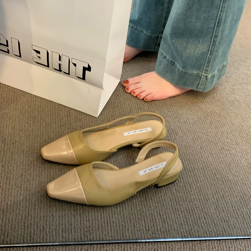 Сандалии нюд с острым носом, французский стиль, Chanel‑style, женская обувь. Цвета: черный, нюд, слоновая кость